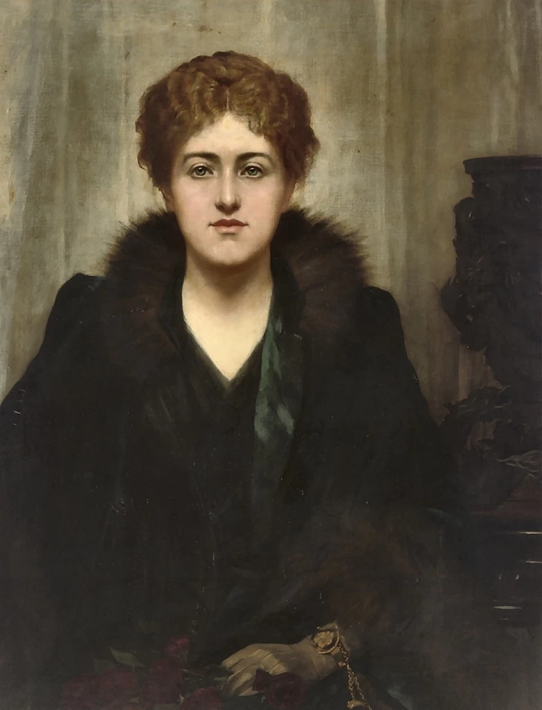 Herbert Schmalz - ritratto di Julia Margaret Ne Wilson in abito nero